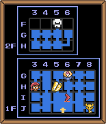 An annotated map of the dungeon.